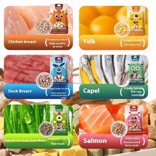 Pet Freeze-Dried Snacks – Egg Yolk & Chicken, Grain-Free Treats for Dogs & Cats