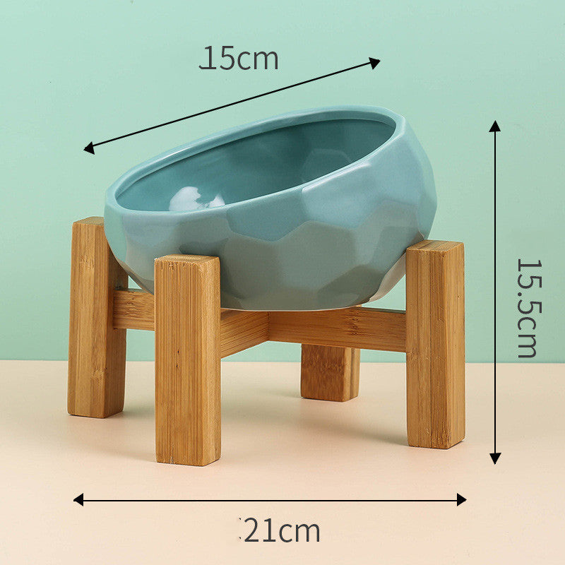 Pet Ceramic Bowl – Oblique Mouth Food & Water Bowl for Cats & Dogs