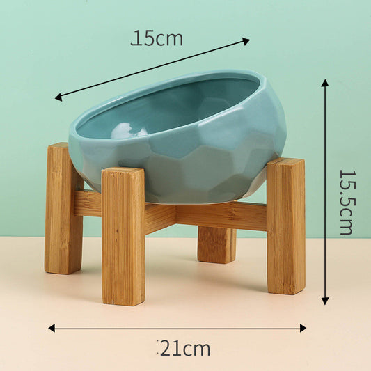 Pet Ceramic Bowl – Oblique Mouth Food & Water Bowl for Cats & Dogs