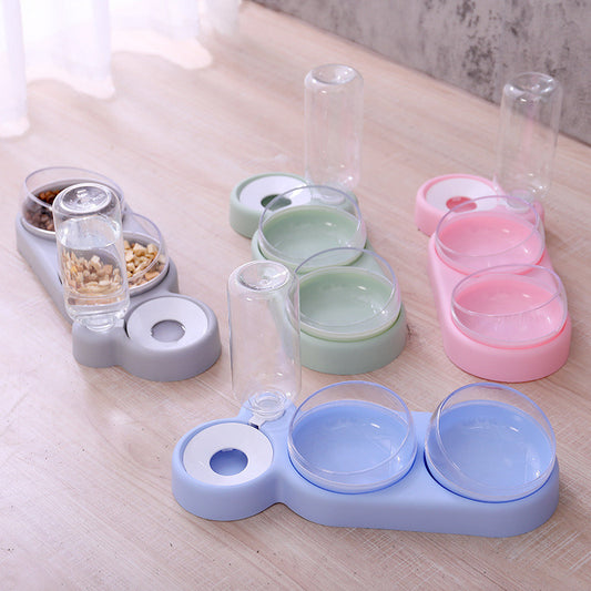 Automatic Pet Feeder Bowl – Double Raised Stand with Water Fountain for Cats & Dogs