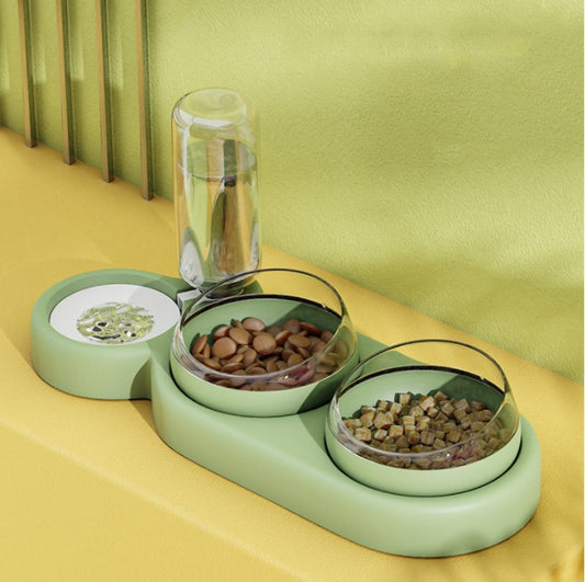 Automatic Pet Feeder Bowl – Double Raised Stand with Water Fountain for Cats & Dogs