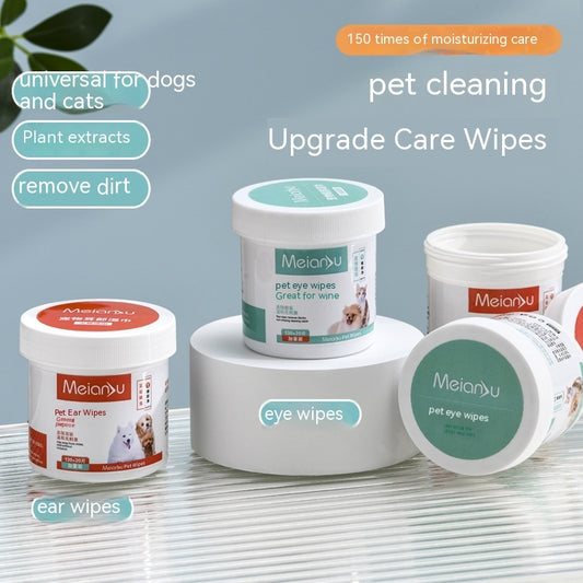 Pet Ear & Eye Cleaning Wipes – Tear-Removing Wipes for Dogs & Cats