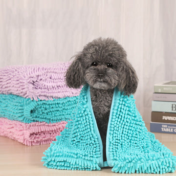 Household Chenille Pet Towel – Super Absorbent Bath Towel for Dogs & Cats