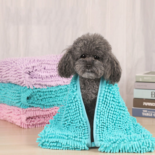 Household Chenille Pet Towel – Super Absorbent Bath Towel for Dogs & Cats