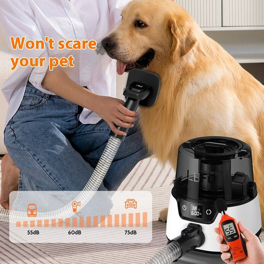 Pet Hair Suction & Blower – High Power Low Noise Grooming Tool for Dogs & Cats