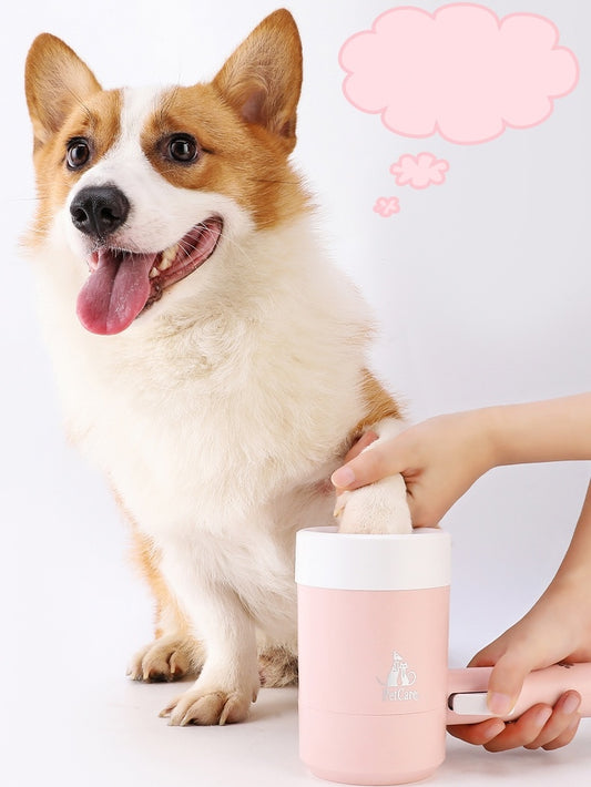 Dog & Cat Paw Cleaner Cup – Soft Silicone Brush for Quick Foot Washing