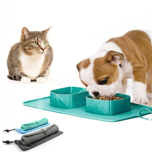 Silicone Folding Pet Bowl – Portable Food & Water Bowl for Dogs & Cats