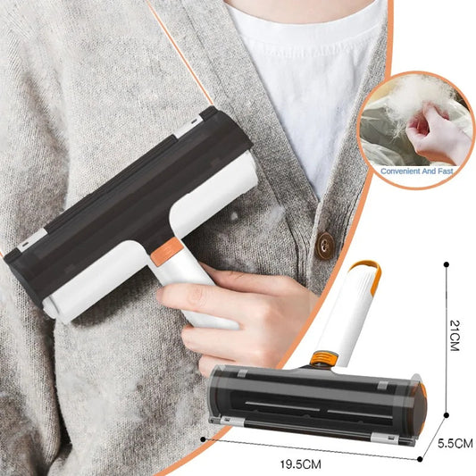 2-in-1 Pet Hair Removal Roller – Portable & Washable Multifunctional Brush for Cats & Dogs
