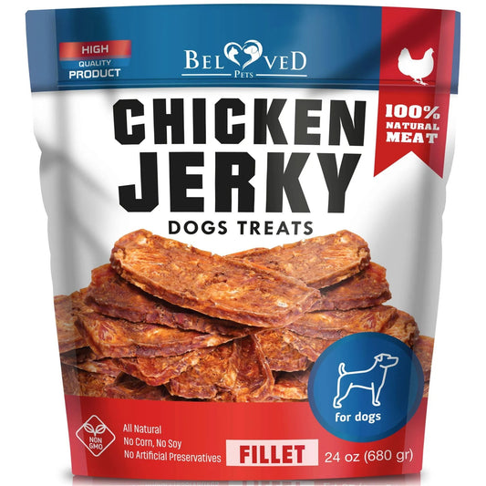 Chicken Jerky Dog Treats – 1.5 Lb Human Grade, Grain Free Organic Meat, High Protein Dried Strips for Training Small & Large Dogs