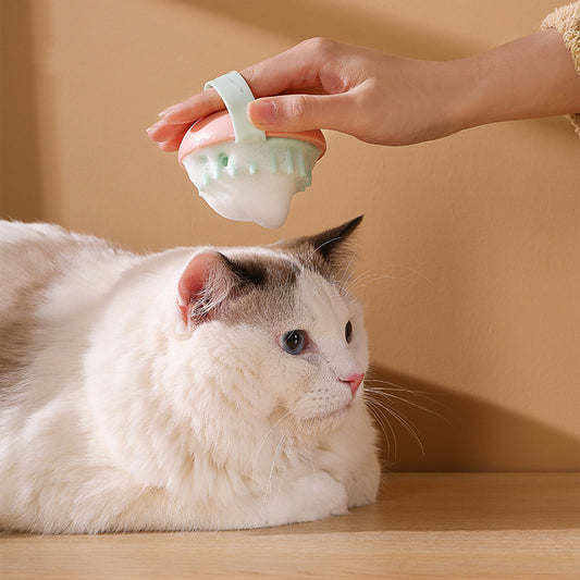 Pet Silicone Bath Massage Brush – Gentle Scrub for Cats & Dogs