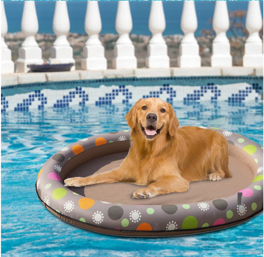 Inflatable Dog Swimming Pool Float – Pet Hammock Bed & Summer Floating Ring for Dogs & Cats