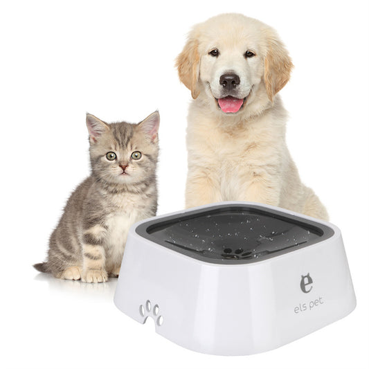 1.5L Pet Water Bowl – Floating, Anti-Overflow Slow Feeder for Cats & Dogs