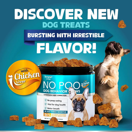 No Poo Chews for Dogs – Stop Poop Eating Behavior, Probiotics & Digestive Enzymes, Bad Breath Support, Gut Health Supplement, 180 Soft Chews