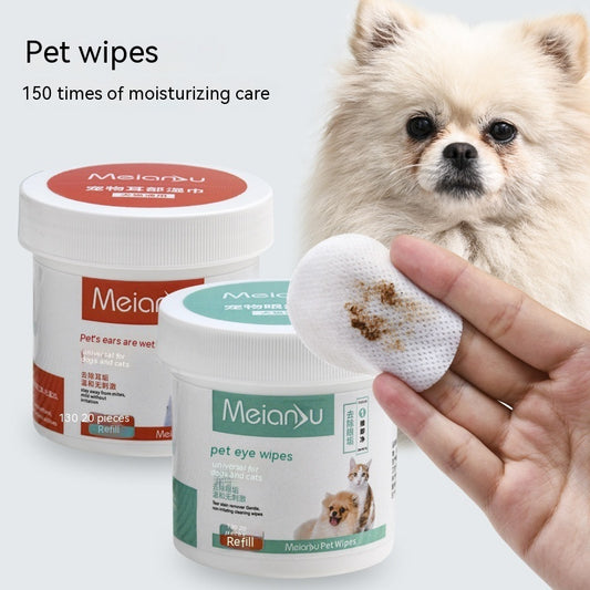 Pet Ear & Eye Cleaning Wipes – Tear-Removing Wipes for Dogs & Cats