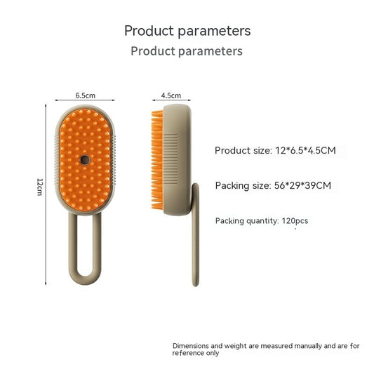Cat & Dog Steam Brush – 3-in-1 Electric Pet Grooming Comb, Hair Removal & Massage Spray Brush