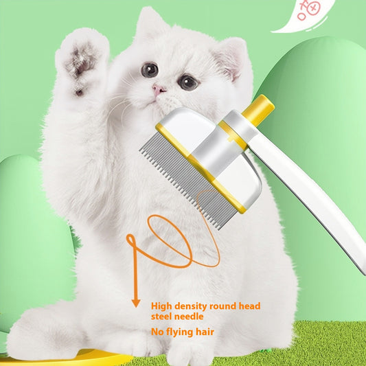 Cat & Dog Grooming Comb – Self-Cleaning Hair Remover Brush for Long Fur, Flea Removal & Pet Hair Cleaning