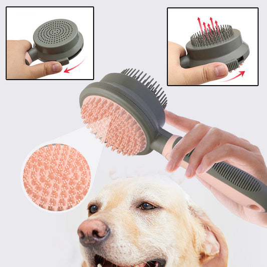Pet Hair Removal Comb – Double-Sided Slicker Brush for Cats & Dogs with Self-Cleaning & Massage