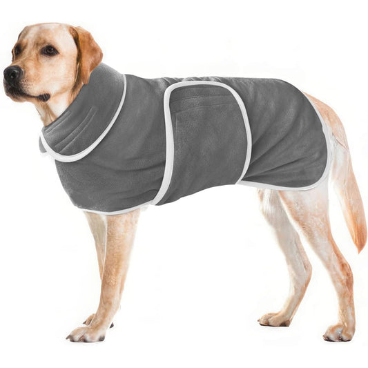 Super Absorbent Dog Bathrobe – Soft Microfiber Towel Coat for Medium & Large Dogs