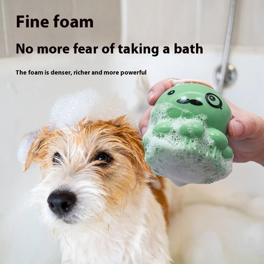 Pet Shower Brush – Silicone Bath Massage Comb for Dogs & Cats